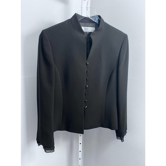 Tahari Black Jacket with Chiffon & Skirt Set Size 6 - Picture 4 of 16